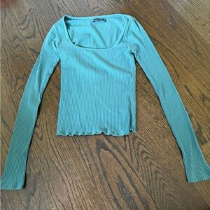 Abercrombie Square Neck Ribbed Crop Tee